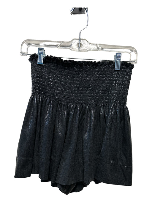 Queen of Sparkles Size S Black Polyester Shimmer Scrunched Mini Skirt Black / S