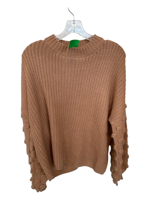 &merci Size M Tan Acrylic Knit Long Balloon Sleeve Sweater Tan / M