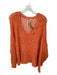 Free People Size M Orange Cotton Loose Knit Long Sleeve Sweater Orange / M