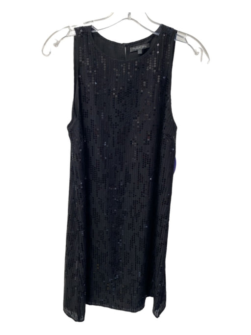 Michael Stars Size S Black Silk Sleeveless lined Keyhole Back Sequin Dress Black / S