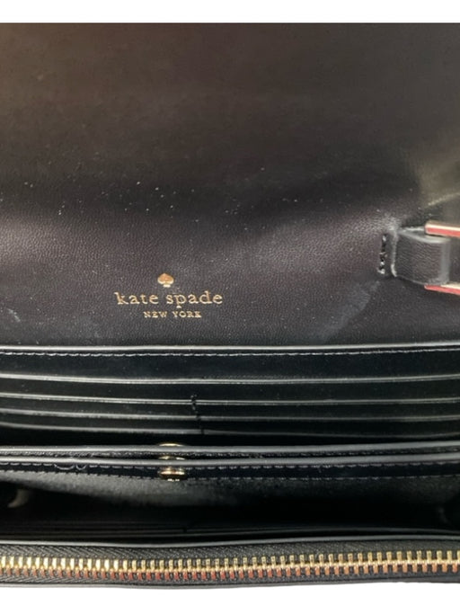 Kate Spade Black Leather Crossbody Strap Flap Closure Exterior Pockets Bag Black / S