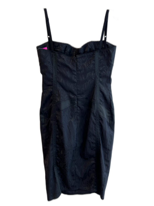 Dolce & Gabbana Size 46 Black Polyester Blend Spaghetti Strap Back Zip Dress Black / 46