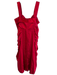 Betsey Johnson Size 10 Red Silk Satin Tie Front Sleeveless Gathered Side Dress Red / 10