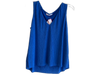 MNG Size S Blue Polyester V Neck Sleeveless Micropleat Crinkle Top Blue / S
