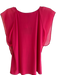 Melanie Lyne Size S Raspberry Polyester Boat Neck Sheer Detail Short Sleeve Top Raspberry / S