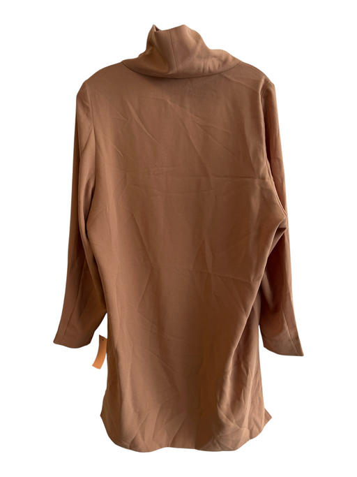 COS Size 4 Brown Polyester Slouchy Turtleneck Solid Long Sleeve Dress Brown / 4