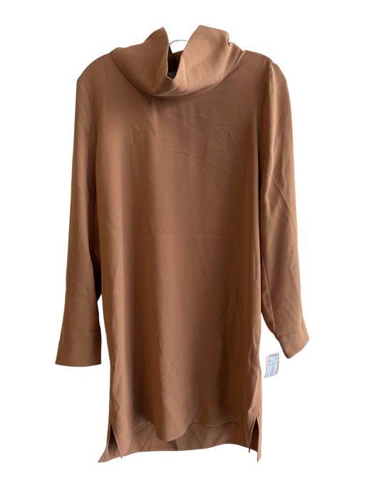 COS Size 4 Brown Polyester Slouchy Turtleneck Solid Long Sleeve Dress Brown / 4
