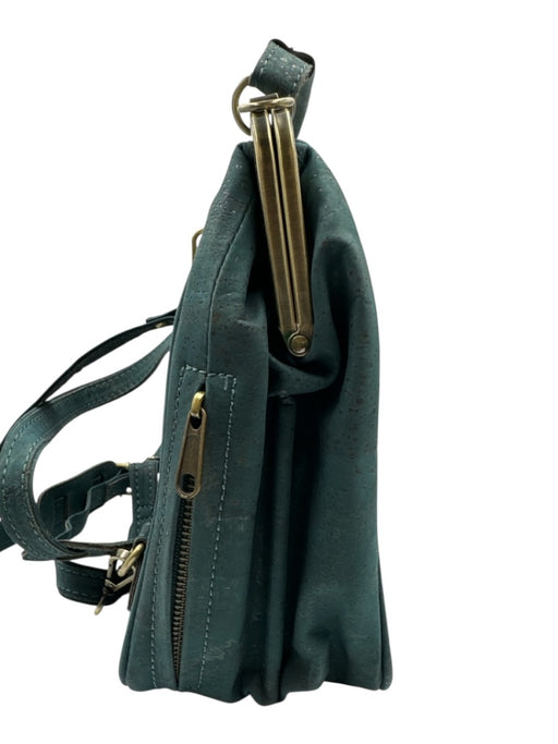 Laflore Paris Emerald Green Cork Brass Hardware Cotton Lined Bag Emerald Green