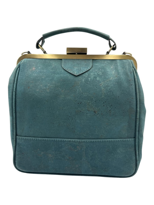 Laflore Paris Emerald Green Cork Brass Hardware Cotton Lined Bag Emerald Green