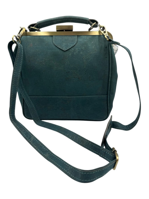 Laflore Paris Emerald Green Cork Brass Hardware Cotton Lined Bag Emerald Green