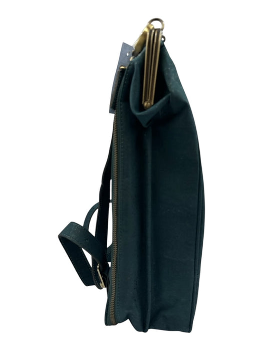 Laflore Paris Emerald Green Cork Brass Hardware Cotton Lined Bag Emerald Green