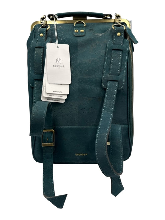 Laflore Paris Emerald Green Cork Brass Hardware Cotton Lined Bag Emerald Green