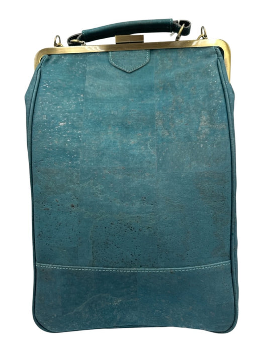 Laflore Paris Emerald Green Cork Brass Hardware Cotton Lined Bag Emerald Green