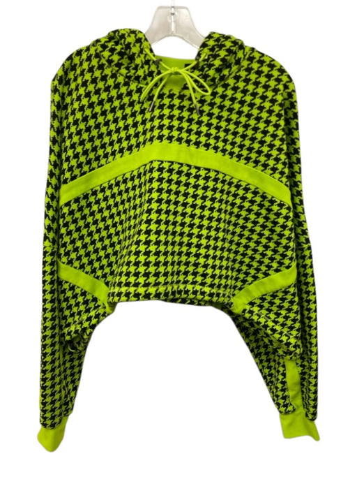 Adidas Ivy Park Size L Green Cotton Cropped Drawstring Hood Sweater Green / L