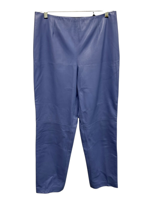 Dana Buchman Size 10 Periwinkle Blue Lambskin Leather High Rise Side Zip Pants Periwinkle Blue / 10