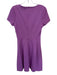 Boden Size 6R Purple Cotton Blend Short Sleeve Gathered Side Back Zip Dress Purple / 6R