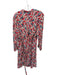 Nic + Zoe Size XL Red & Blue Rayon Blend Long Sleeve Abstract Button Down Dress Red & Blue / XL