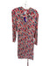 Nic + Zoe Size XL Red & Blue Rayon Blend Long Sleeve Abstract Button Down Dress Red & Blue / XL