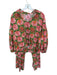 Quiet Culture Size XXL Green & Pink Cotton Long Balloon Sleeve Flowers Pant Set Green & Pink / XXL