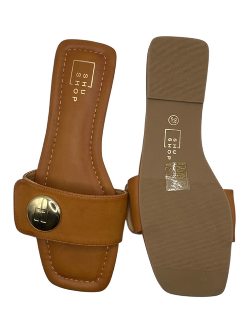 Shu Shop Shoe Size 8.5 Brown Leather Square Toe Mule Sandals Brown / 8.5
