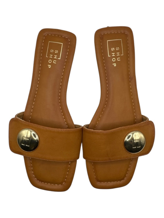 Shu Shop Shoe Size 8.5 Brown Leather Square Toe Mule Sandals Brown / 8.5