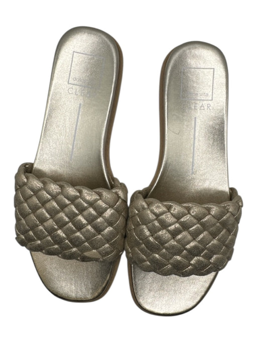 Dolce Vita Shoe Size 9 Gold Leather Metallic Braided Mule Sandals Gold / 9