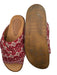 Veracruz Shoe Size 39 Red & Brown Canvas & Leather Cross Over Slide Sandals Red & Brown / 39
