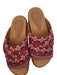 Veracruz Shoe Size 39 Red & Brown Canvas & Leather Cross Over Slide Sandals Red & Brown / 39