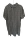 Boho Chic Size XL Black & Tan Cotton Short Sleeve Lattice Ruffles Dress Black & Tan / XL