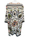 Tuckernuck Size XL Cream & Black Polyester Long Sleeve Floral Back Zip Dress Cream & Black / XL