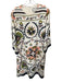 Tuckernuck Size XL Cream & Black Polyester Long Sleeve Floral Back Zip Dress Cream & Black / XL
