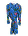Alessandra Size XL Blue & Multi Cotton Long Sleeve Botanical Button Down Dress Blue & Multi / XL