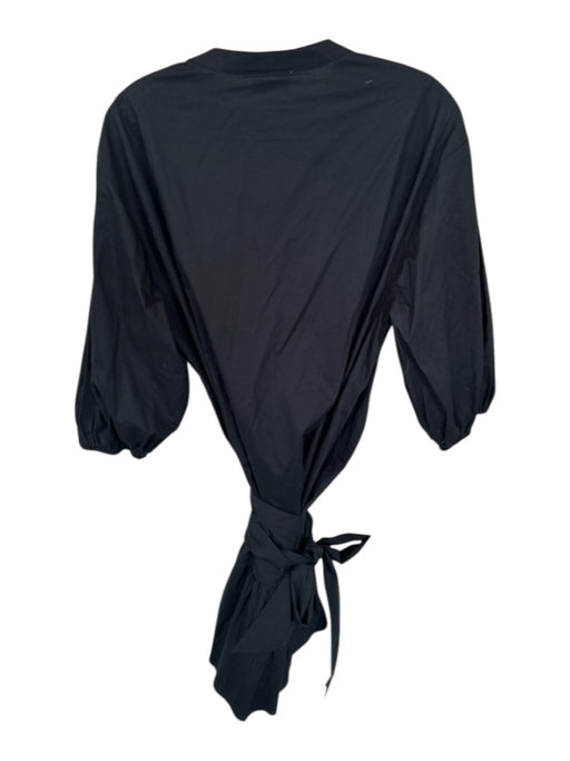 Darling, Size L Black Cotton Long Sleeve Hook & Eye Belted Dress Black / L