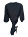 Darling, Size L Black Cotton Long Sleeve Hook & Eye Belted Dress Black / L