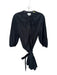 Darling, Size L Black Cotton Long Sleeve Hook & Eye Belted Dress Black / L