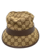 Gucci Beige & Brown Cotton & Polyester Bucket Hat Guccissima Metal Logo Hat Beige & Brown / L