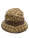 Gucci Beige & Brown Cotton & Polyester Bucket Hat Guccissima Metal Logo Hat Beige & Brown / L
