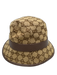 Gucci Beige & Brown Cotton & Polyester Bucket Hat Guccissima Metal Logo Hat Beige & Brown / L