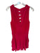 Ramy Brook Size M Red Polyester Sleeveless V Neck Elastic Waist Dress Red / M