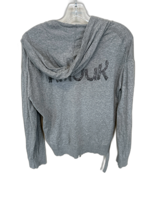 Zadig & Voltaire Size S Gray & Silver Cotton Hood Rhinestone Full Zip Jacket Gray & Silver / S