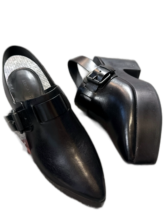 ALLSAINTS Shoe Size 39 Black Leather Platform Pointed Toe Clogs Black / 39