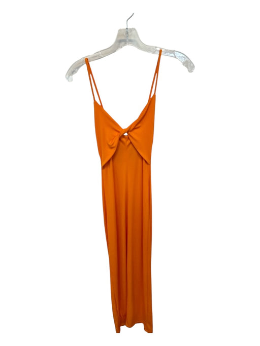 Zara Size S Orange Spaghetti Strap Front Twist Maxi Dress Orange / S