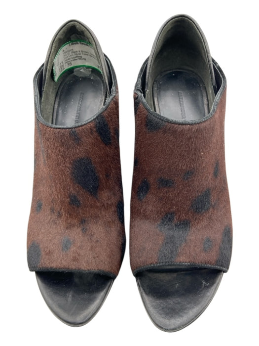Alexander Wang Shoe Size 38 Black & Brown Leather Calf Hair Cut Out Wedges Black & Brown / 38