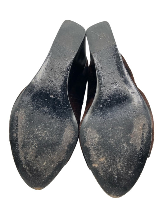 Alexander Wang Shoe Size 38 Black & Brown Leather Calf Hair Cut Out Wedges Black & Brown / 38