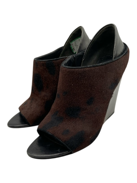 Alexander Wang Shoe Size 38 Black & Brown Leather Calf Hair Cut Out Wedges Black & Brown / 38