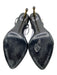 Tom Ford Shoe Size 37 Black Leather Gold hardware Locket Heel Sandals Black / 37