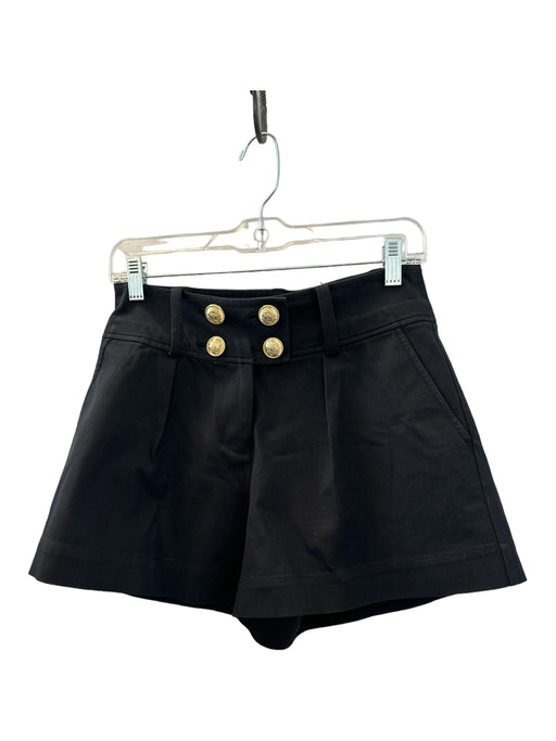 Derek Lam 10 Crosby Size 4 Black & Gold High Waist Sailor Buttons Shorts Black & Gold / 4
