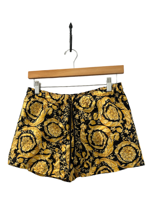 Versace Size 38 Yellow & Black Polyester Drawstring Swim Shorts Yellow & Black / 38