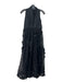 Mac Duggal Size 4 Black Polyester Beaded Flower V Neck Sleeveless Gown Black / 4