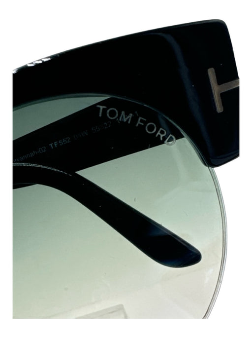 Tom Ford Black & Silver Acetate Wayfarer Open Lens Gradient Sunglasses Black & Silver